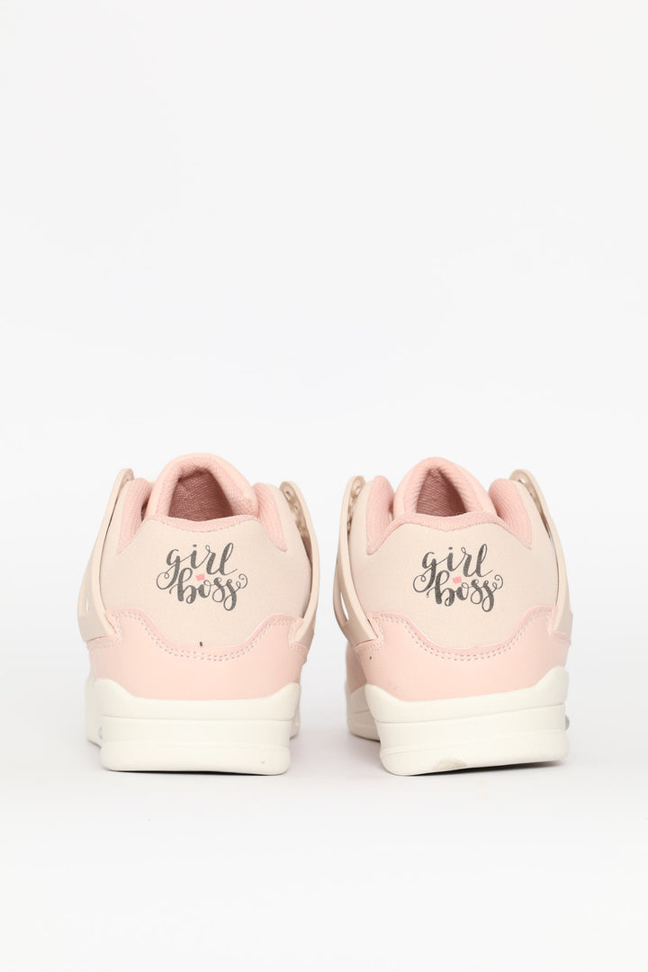Girls Bubble Sole Hitop Sneaker - Pink/Stone
