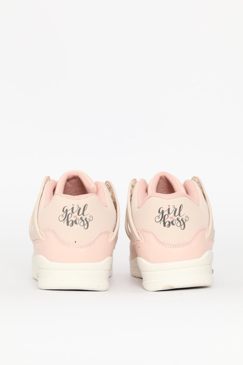 Girls Bubble Sole Hitop Sneaker - Pink/Stone