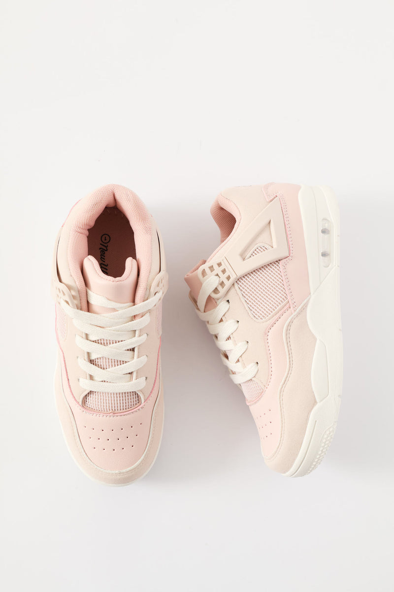 Girls Bubble Sole Hitop Sneaker - Pink/Stone