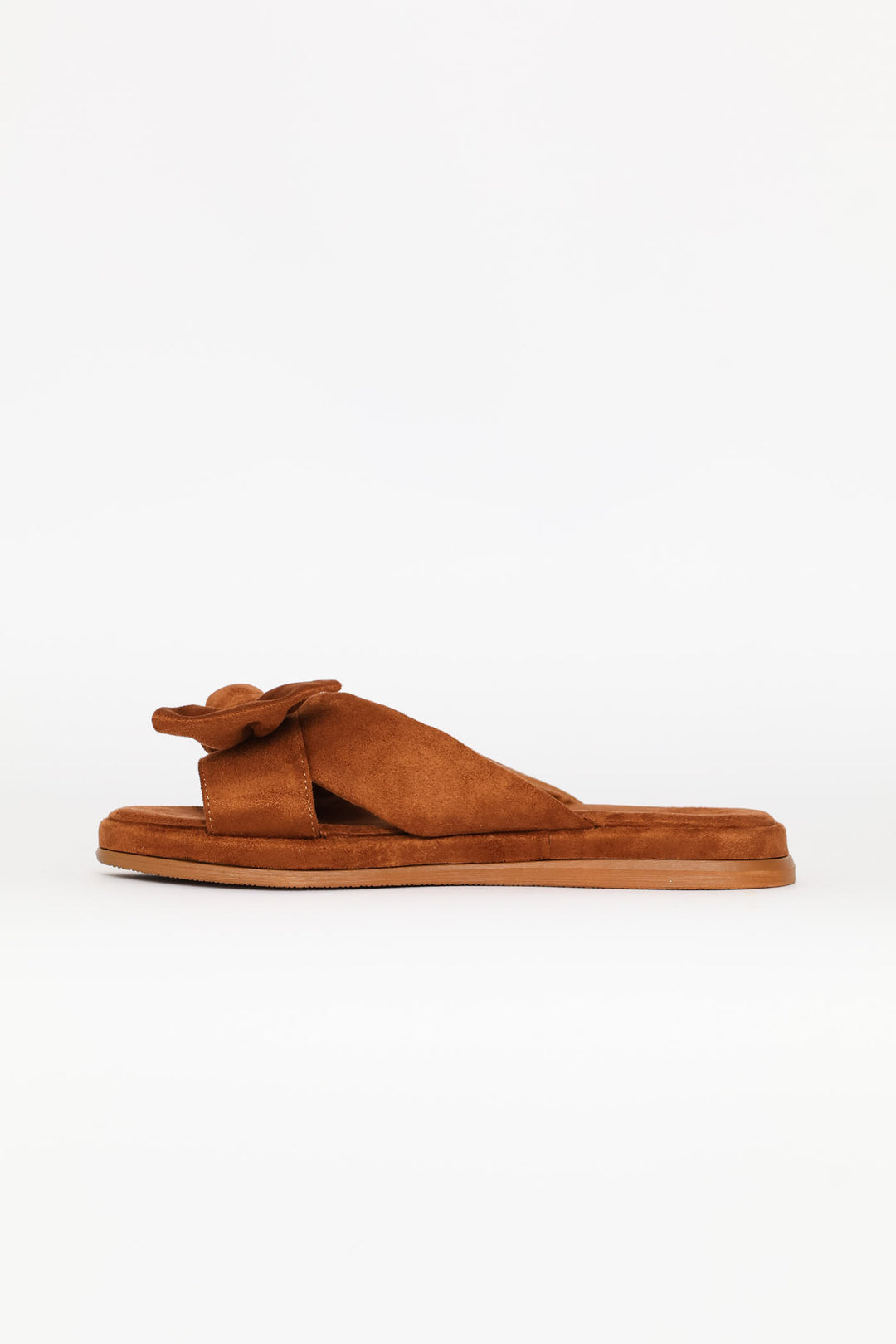 Comfort Sandal With Crosstrap Bow Detail - Tan