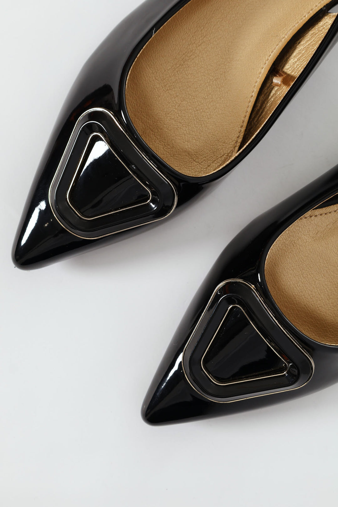 Patent Slingback Trim Low Block Mule Heel - Black