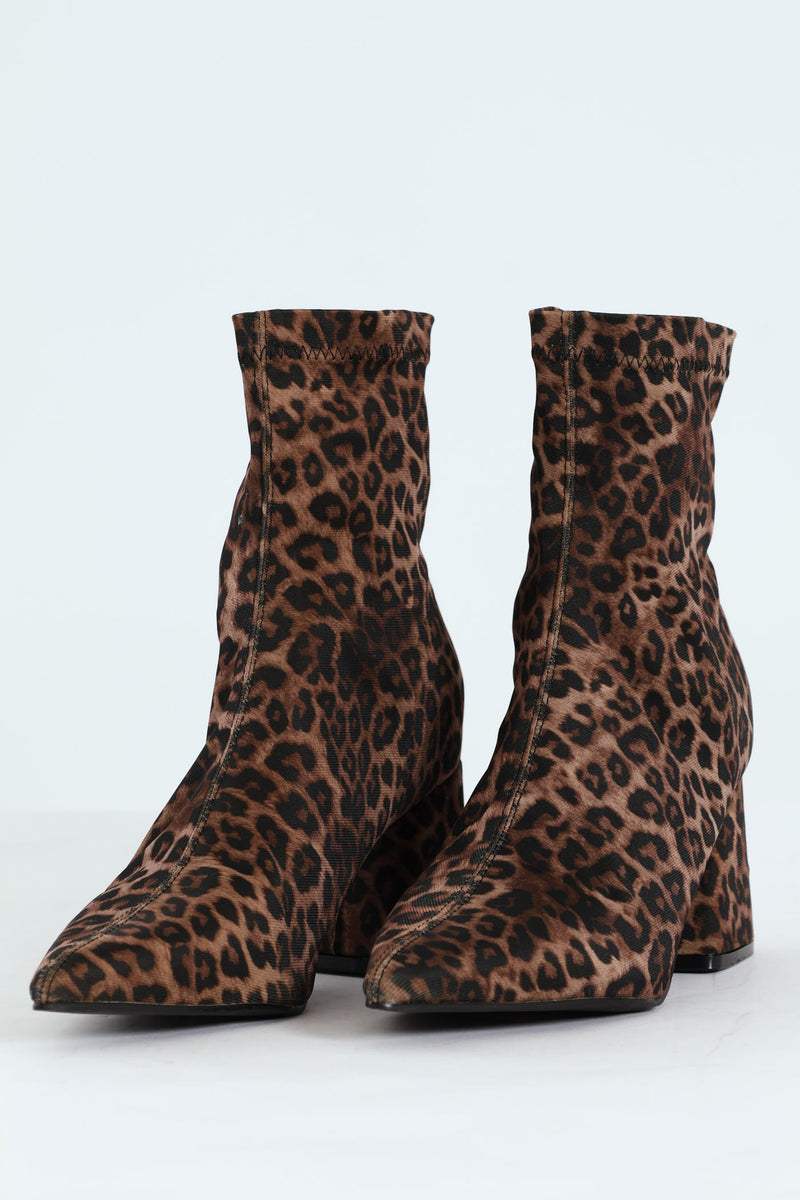 Animal Print Pull Up Boot