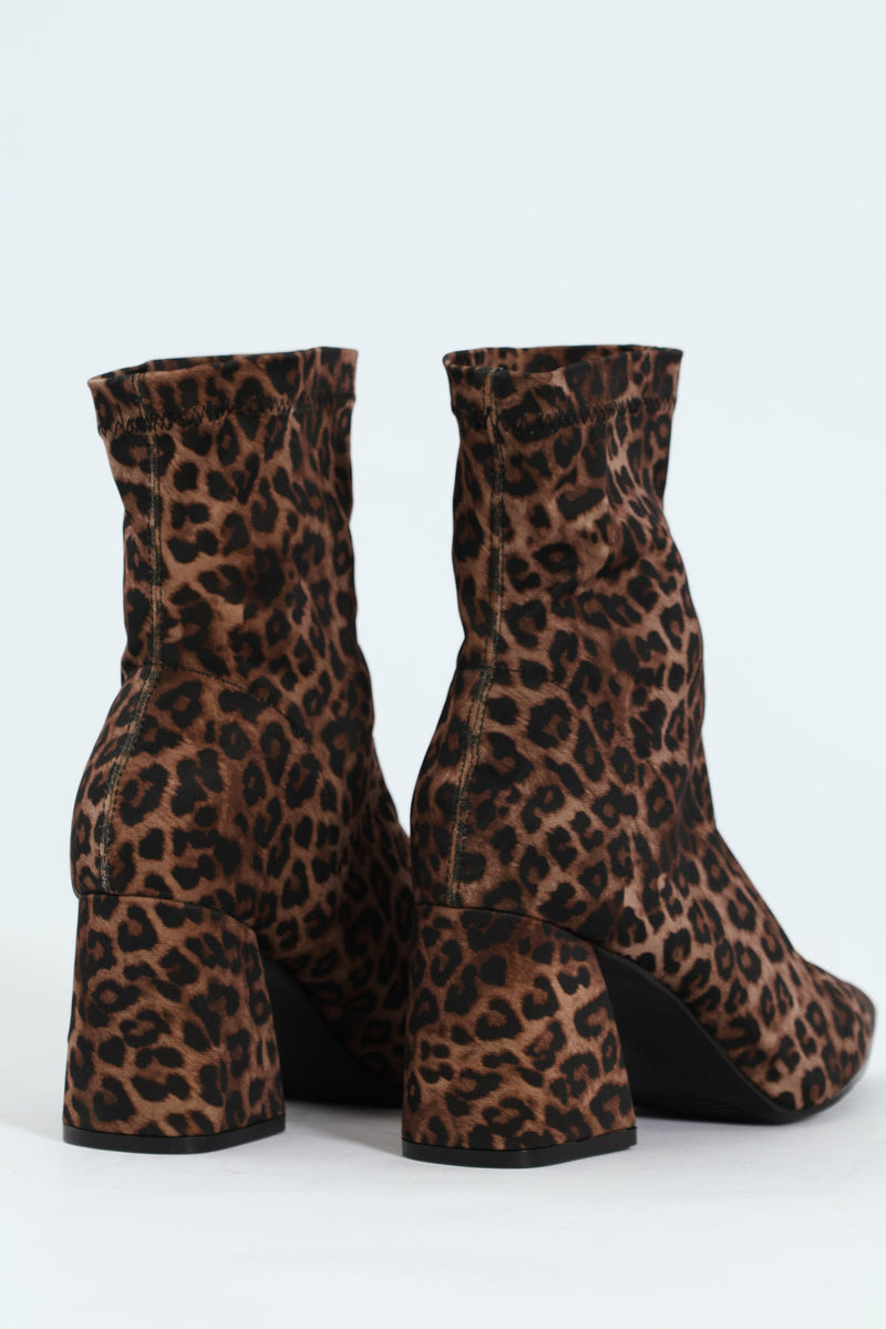 Animal Print Pull Up Boot