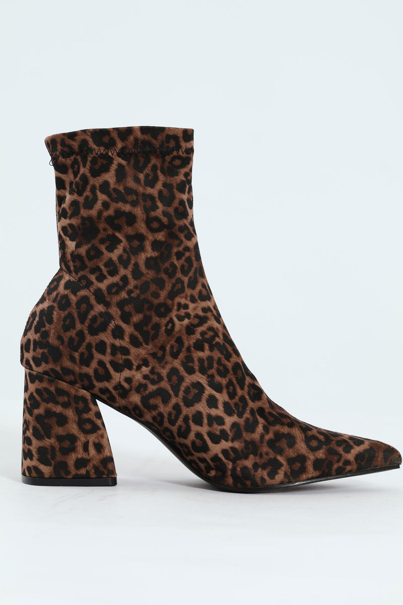 Animal Print Pull Up Boot