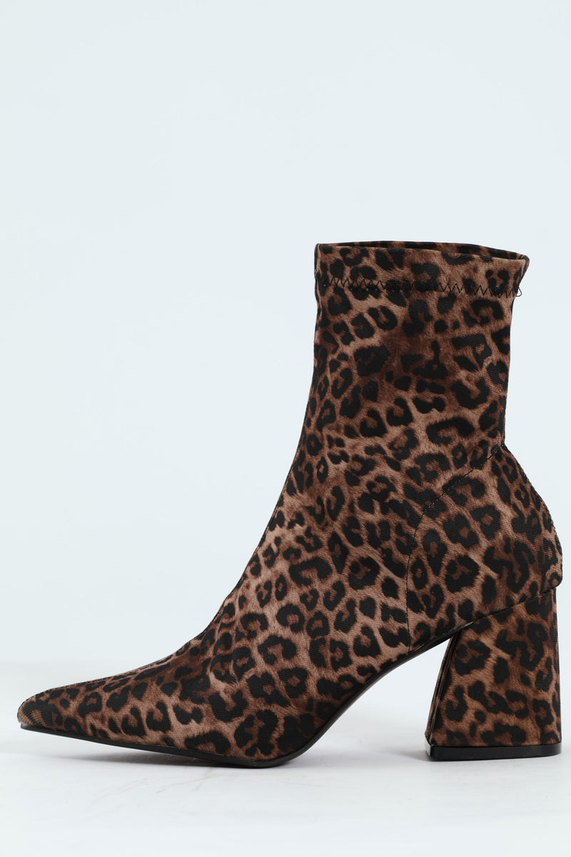 Animal Print Pull Up Boot