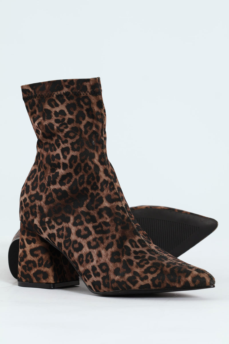 Animal Print Pull Up Boot