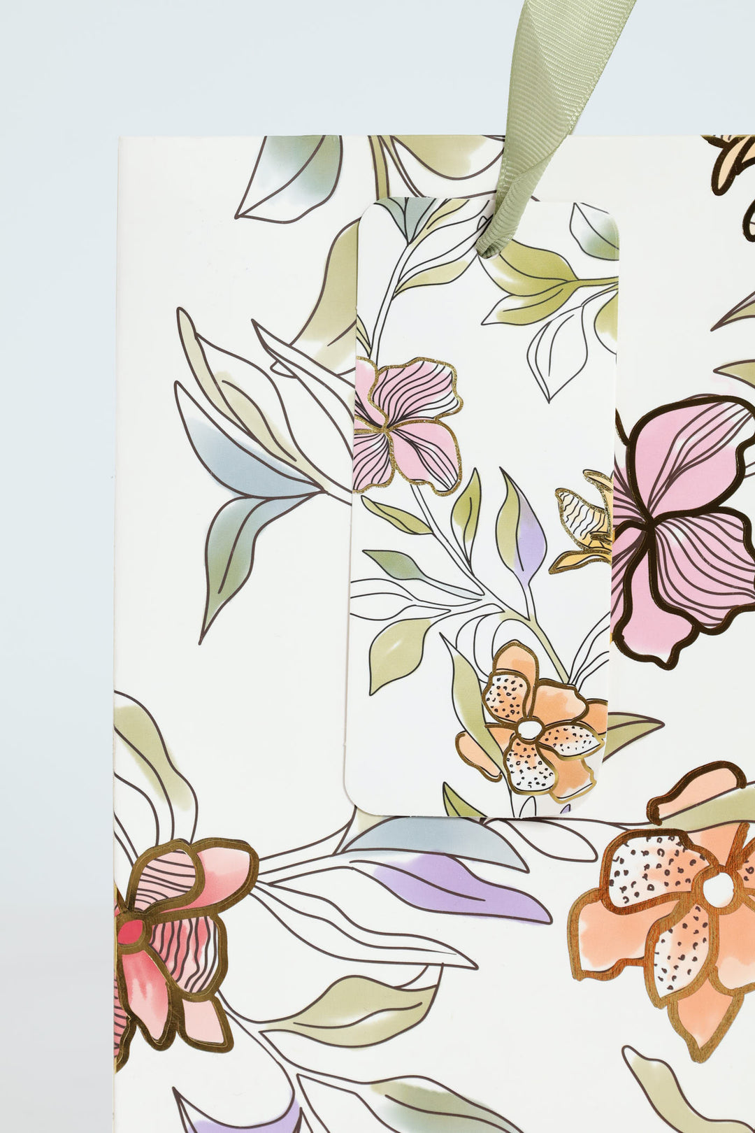 Small Foliage Foil Print Gift Bag - White