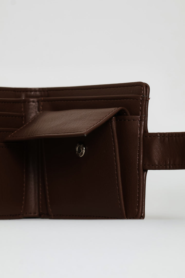 Bill Fold Wallet With Removable Cardholder - Tabacco