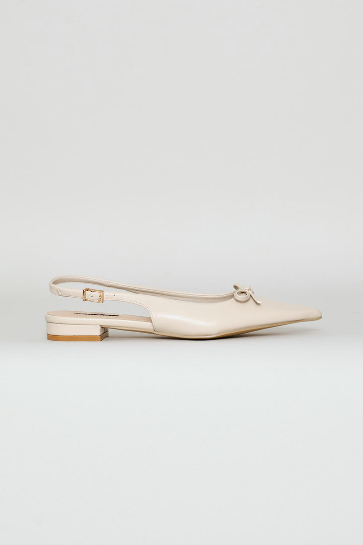 Dainty Bow Slingback - Off White