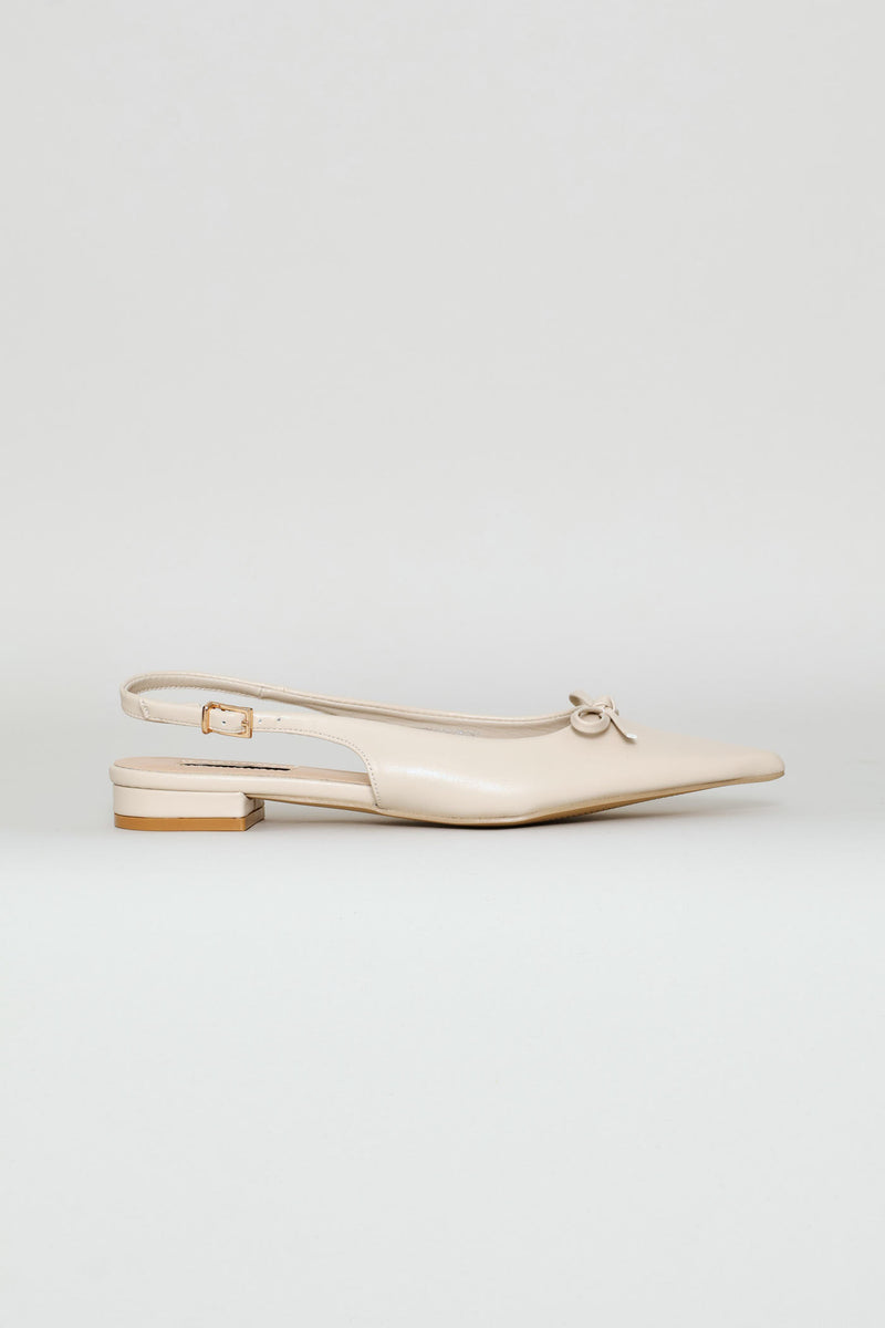 Dainty Bow Slingback - Off White