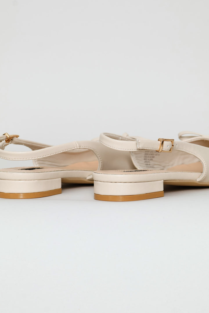 Dainty Bow Slingback - Off White