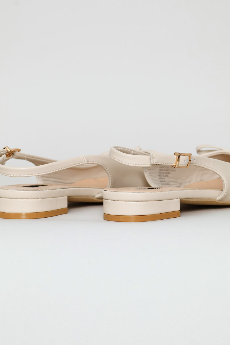 Dainty Bow Slingback - Off White