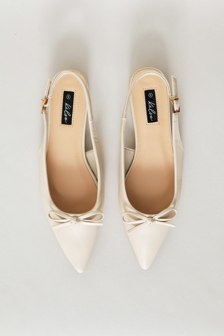 Dainty Bow Slingback - Off White
