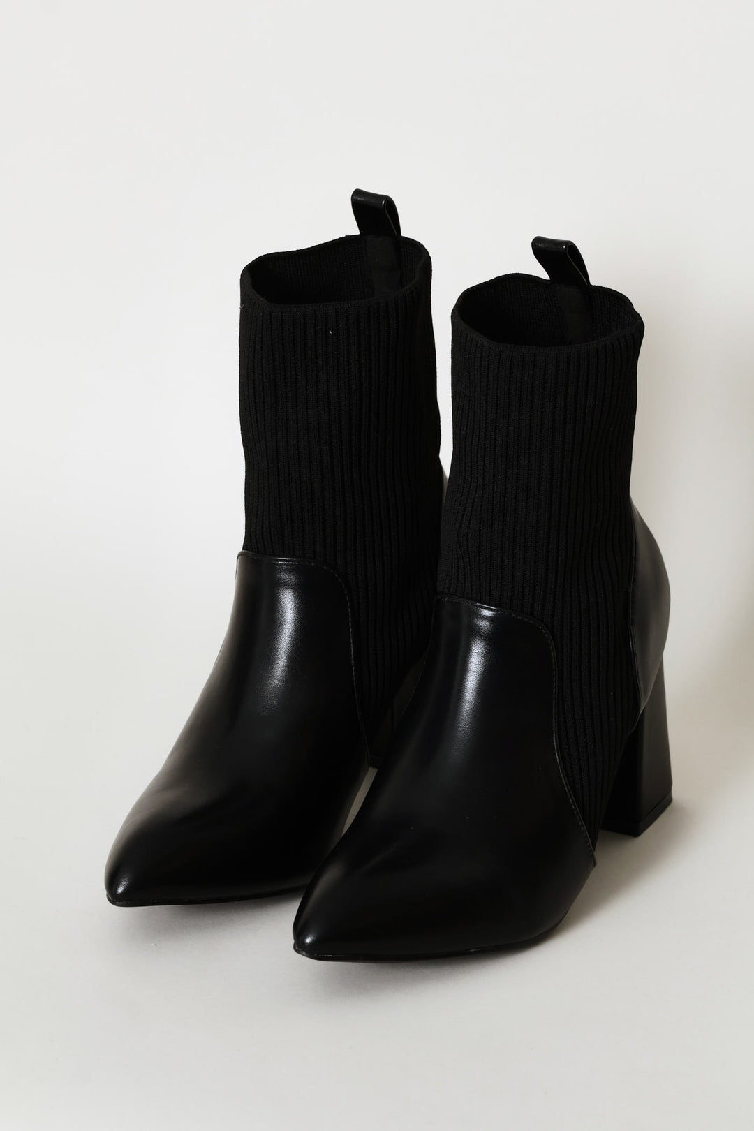 Thick Cable Sock Boot - Black
