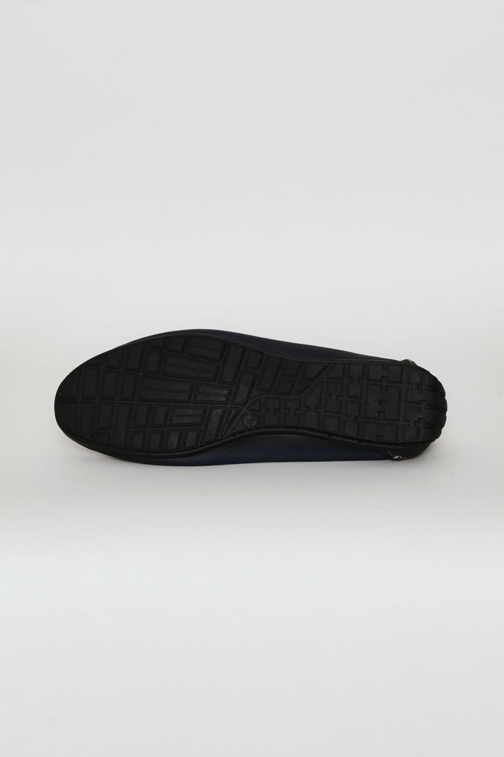 Leather Driver Penny Moccasin - Navy