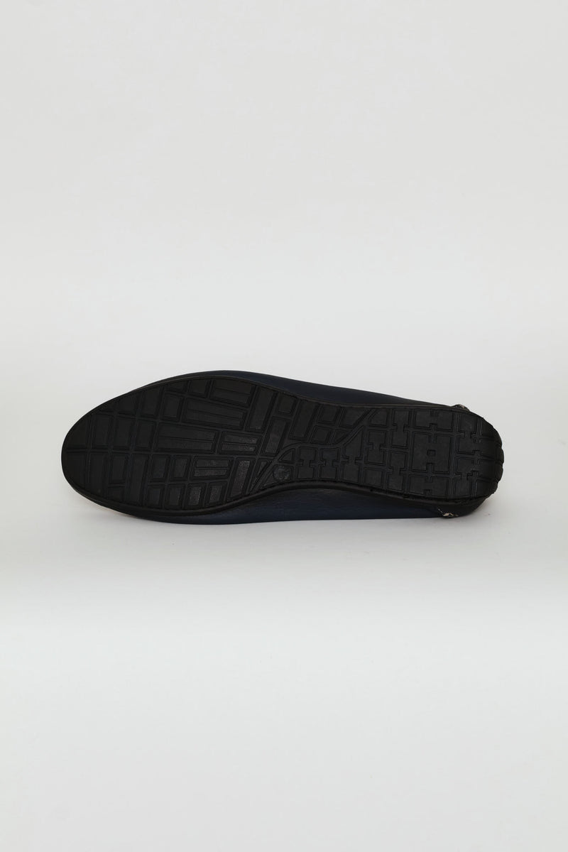Leather Driver Penny Moccasin - Navy