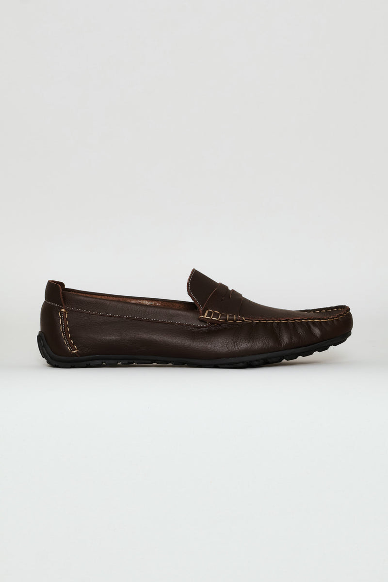 Leather Driver Penny Moccasin - Chocolate