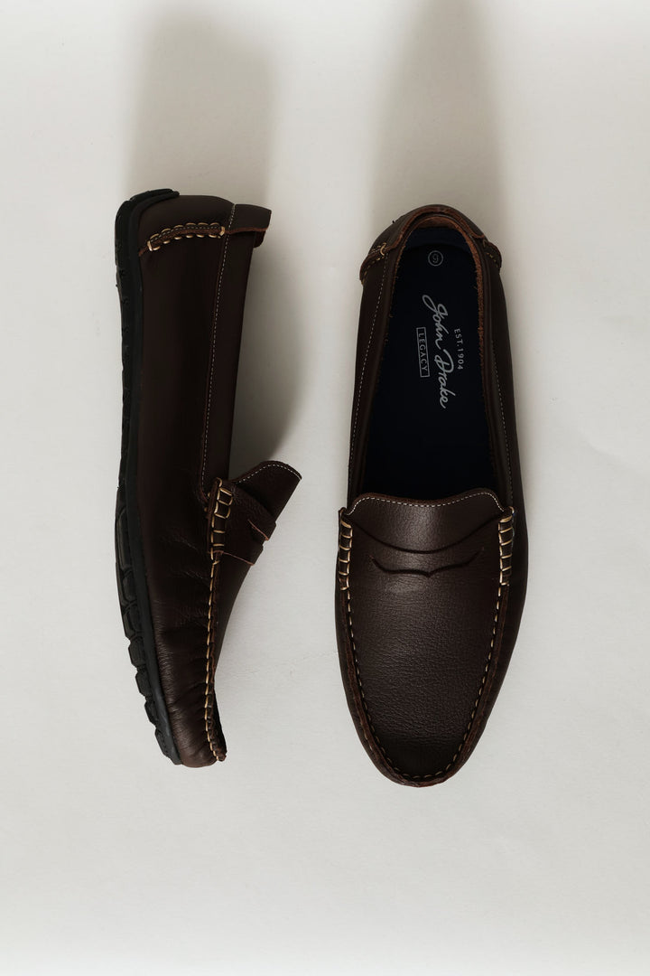Leather Driver Penny Moccasin - Chocolate