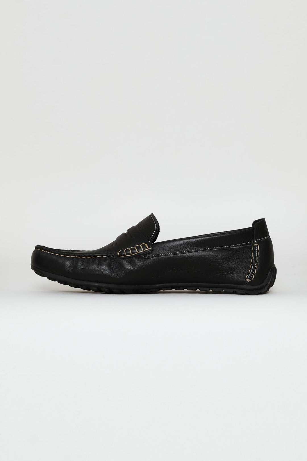Leather Driver Penny Moccasin - Black