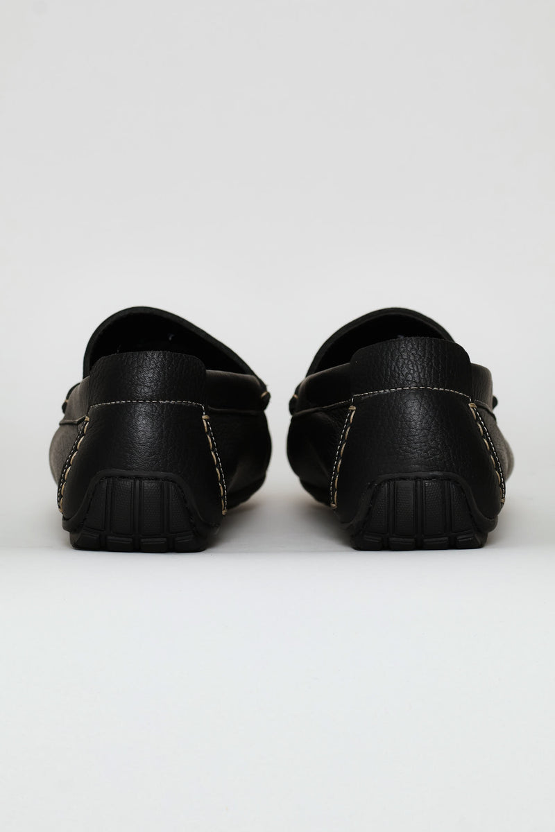 Leather Driver Penny Moccasin - Black