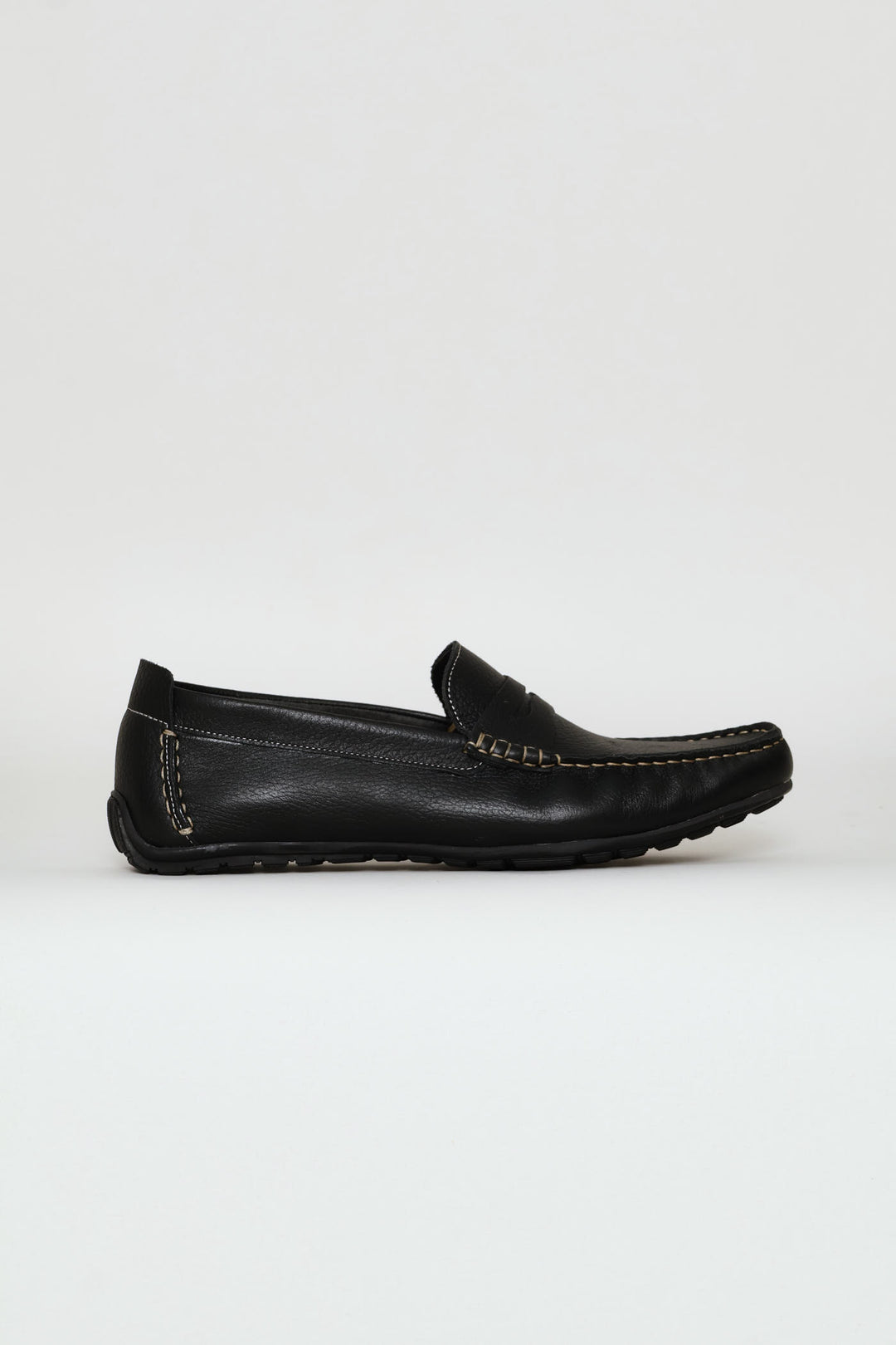 Leather Driver Penny Moccasin - Black