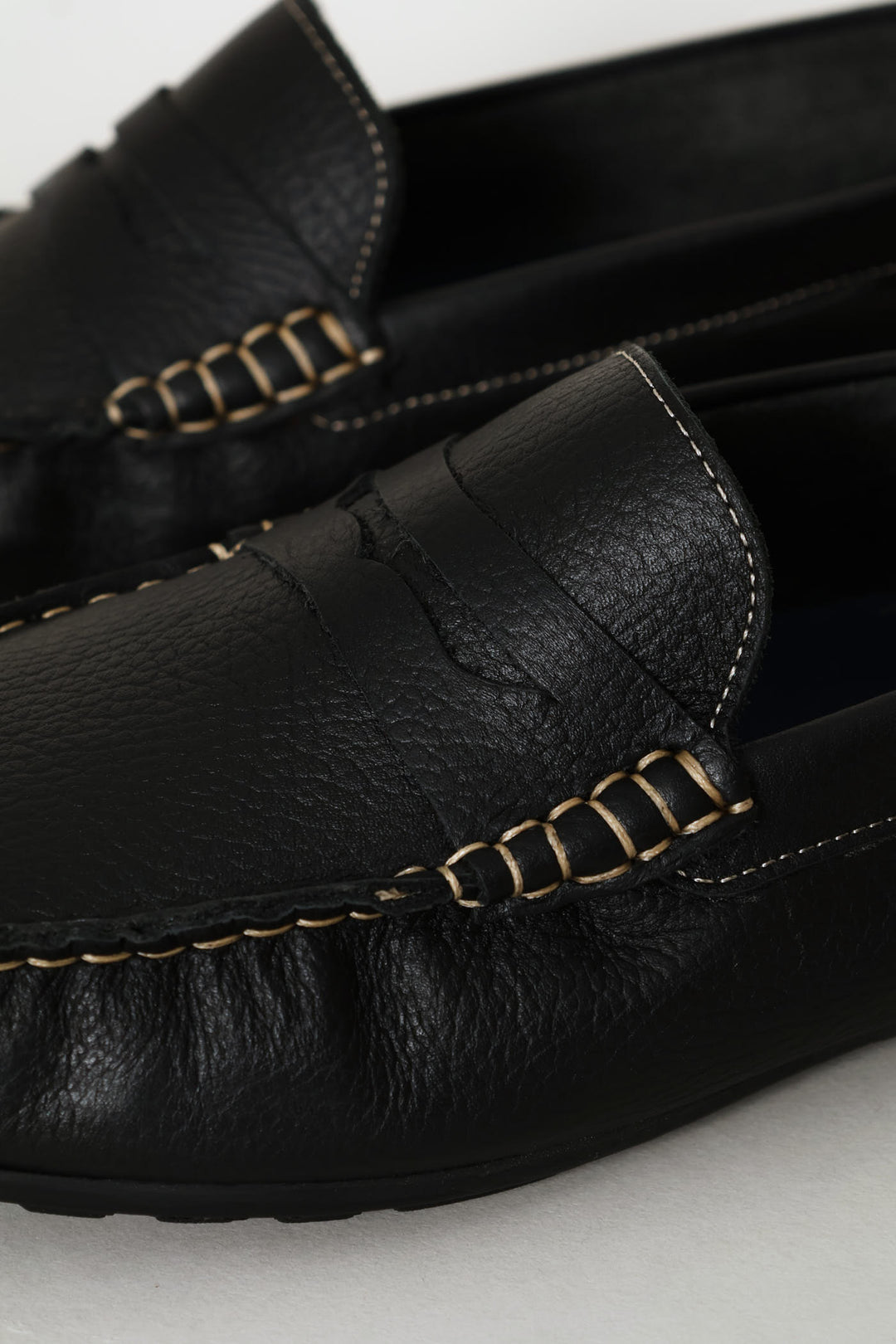Leather Driver Penny Moccasin - Black