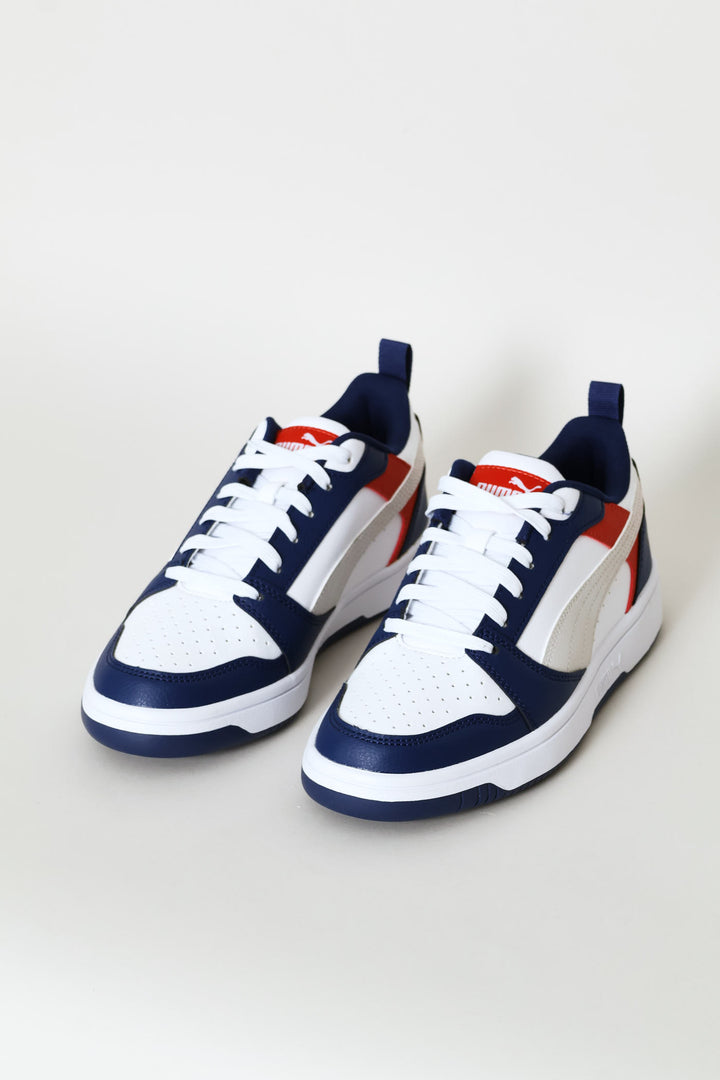 Boys Rebound V6 Lo Jr Sneaker - Blue/Red