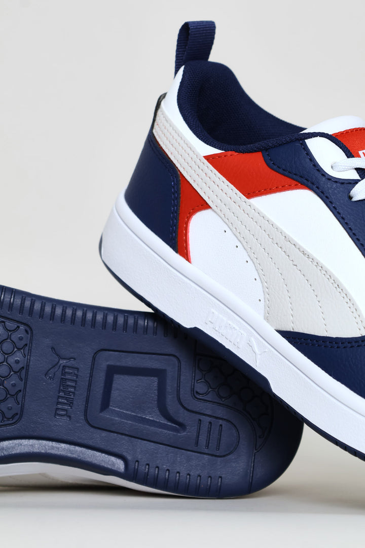 Boys Rebound V6 Lo Jr Sneaker - Blue/Red