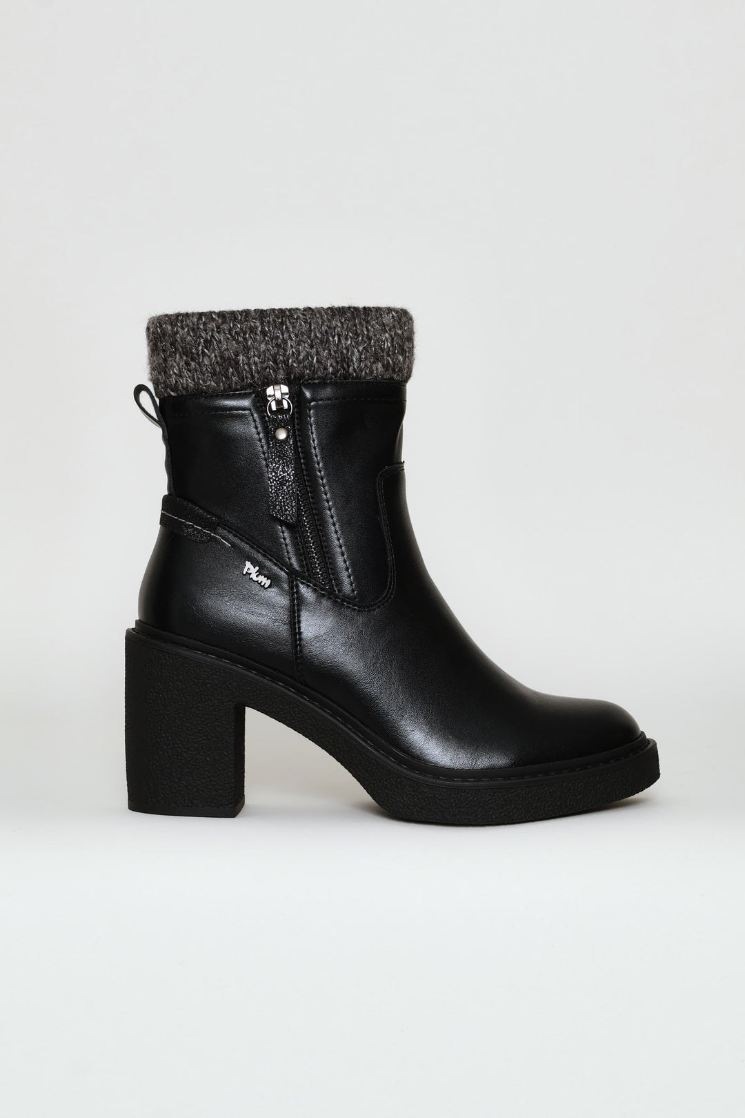 Knit Trim Boot - Black
