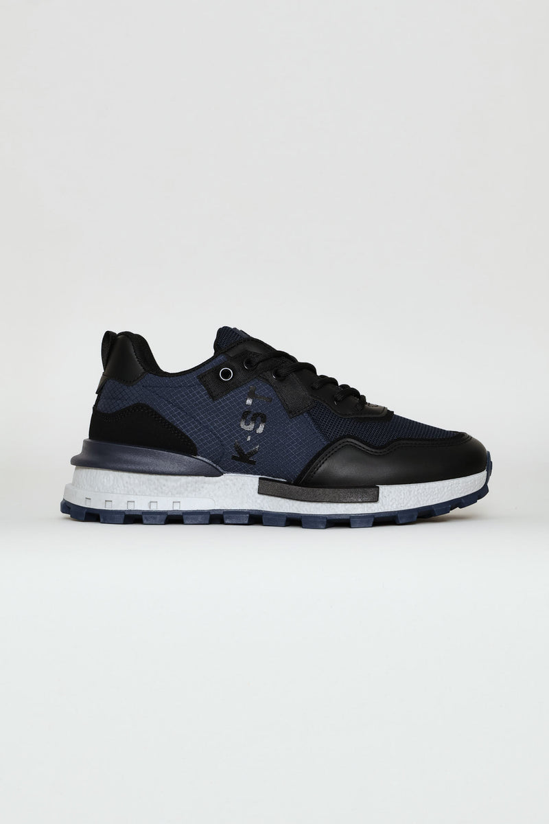 Coal Retro Lace Up Trainer - Navy