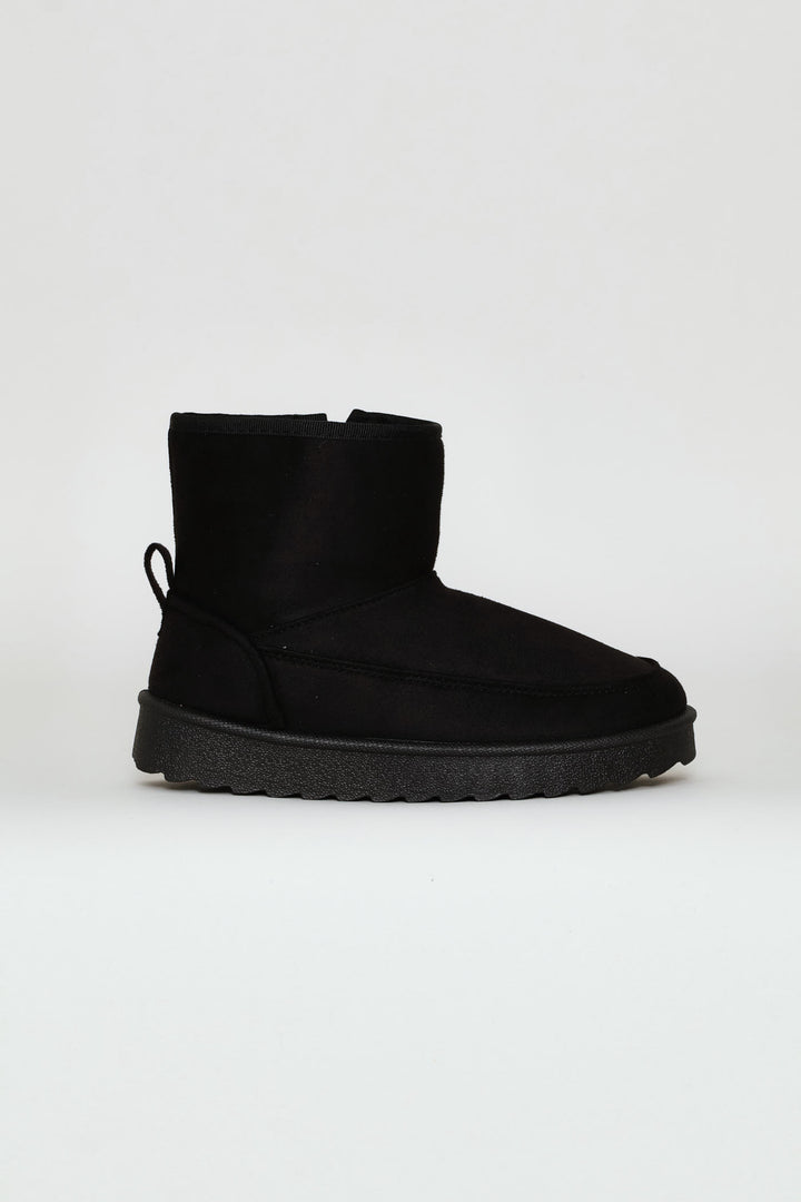 Girls Mid Slipper Boot - Black