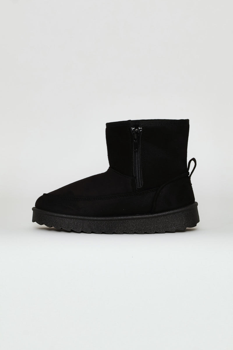 Girls Mid Slipper Boot - Black