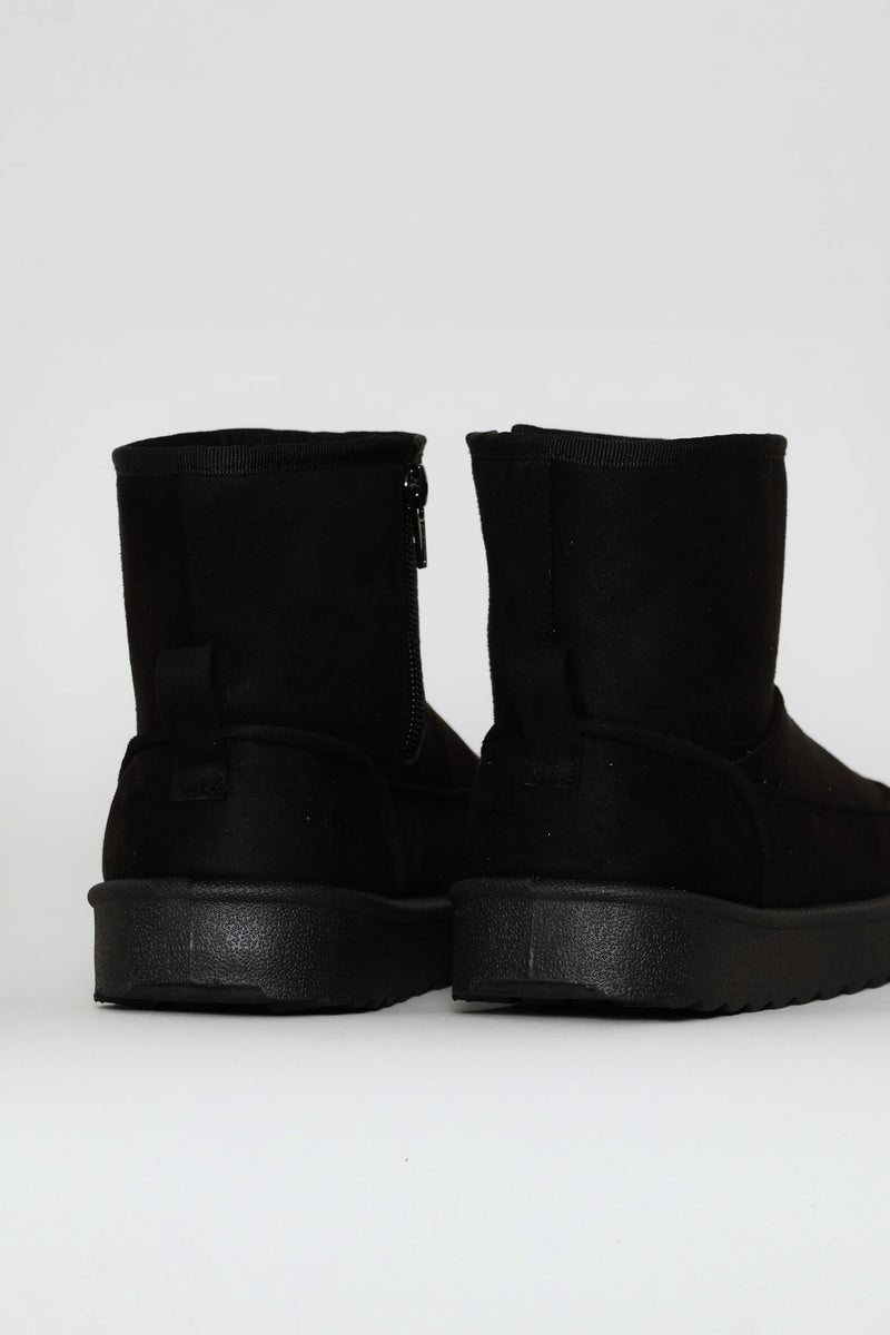 Girls Mid Slipper Boot - Black