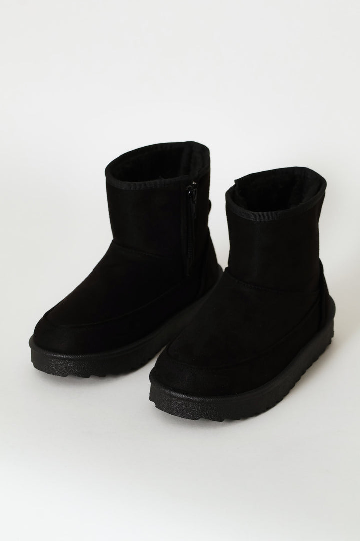 Girls Mid Slipper Boot - Black