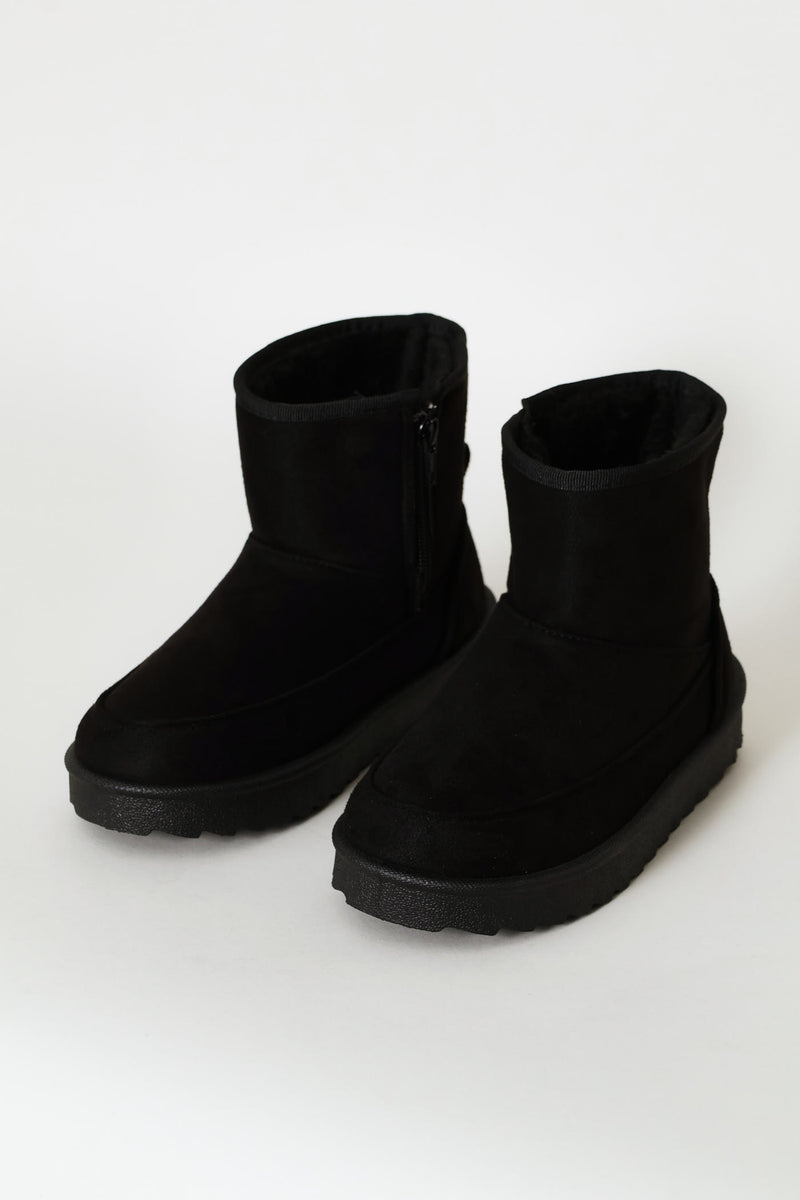 Girls Mid Slipper Boot - Black