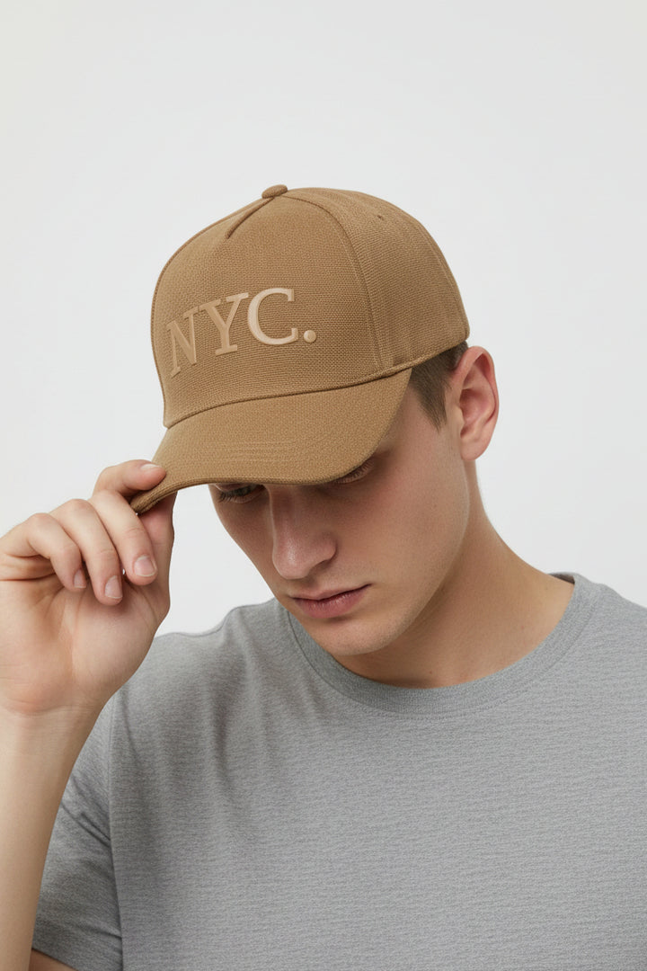 Rubberized Print Canvas Cap - Khaki