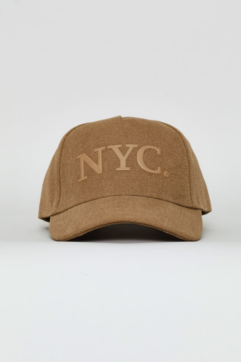 Rubberized Print Canvas Cap - Khaki
