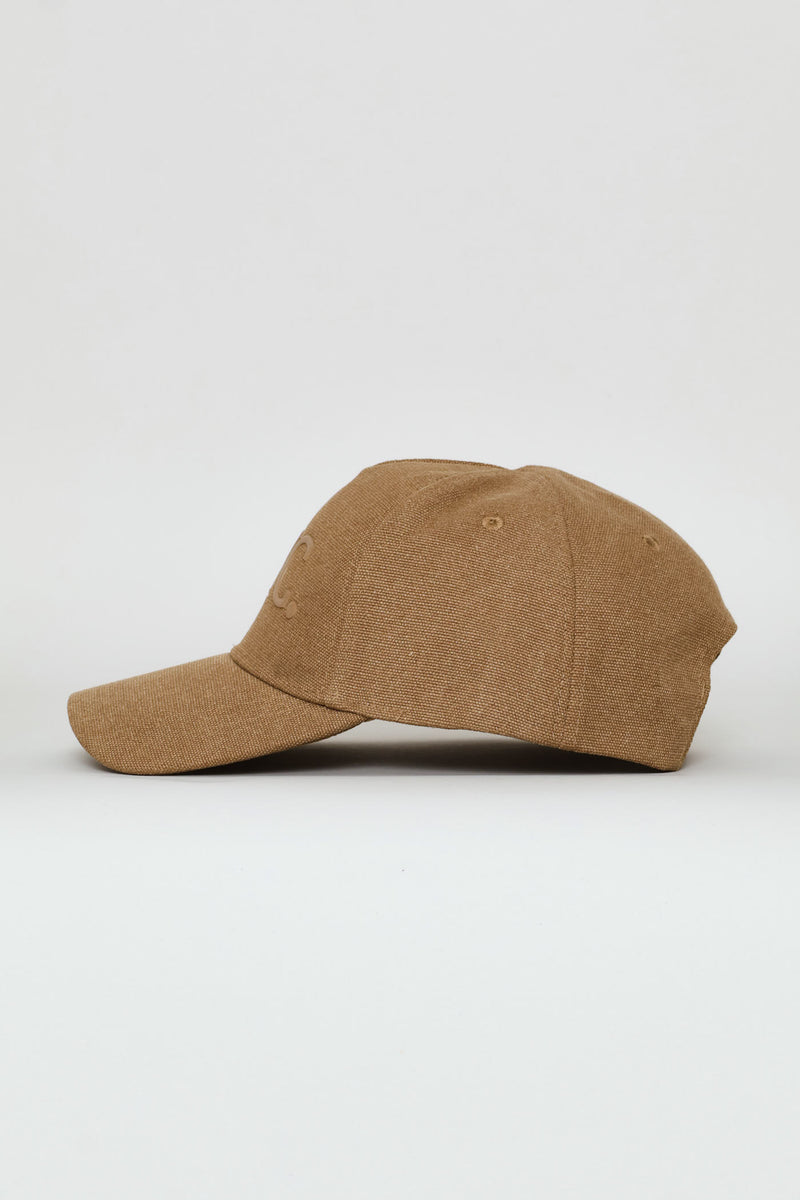 Rubberized Print Canvas Cap - Khaki