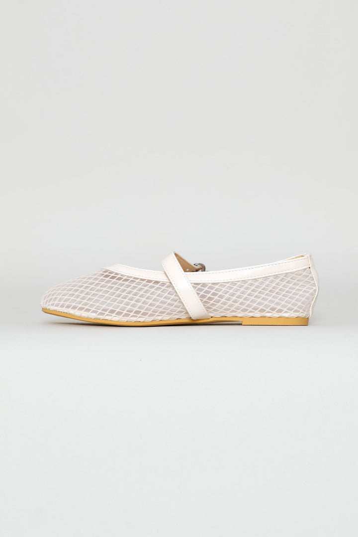 Plain Mesh Pump - Off White