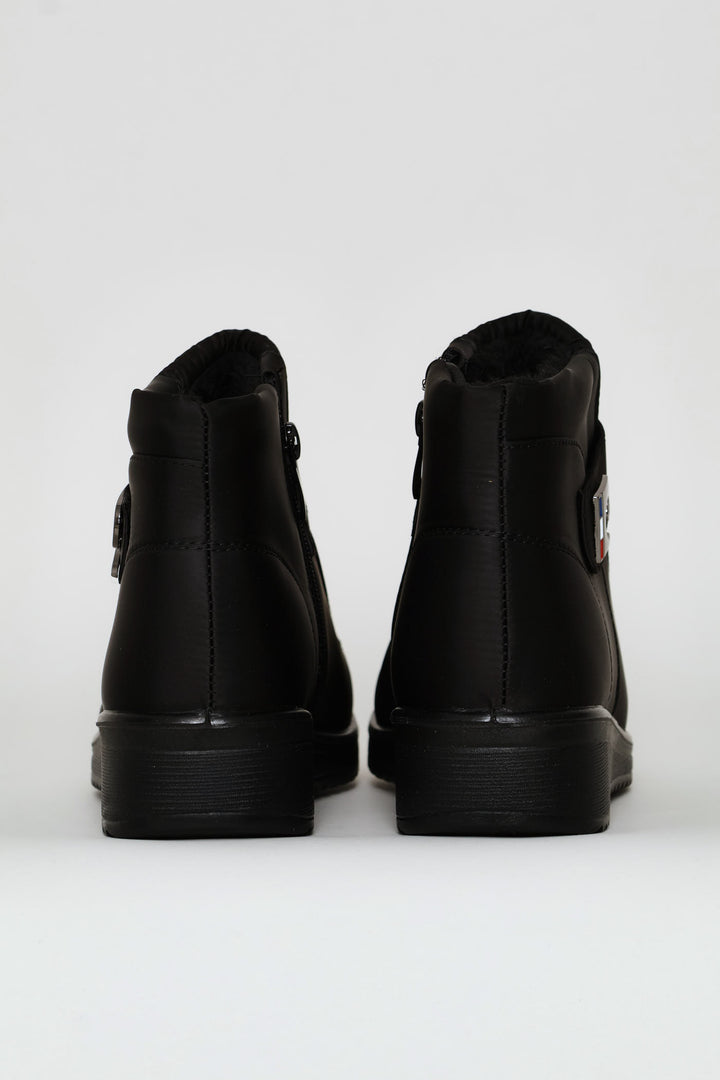 Nylon Logo Boot - Black