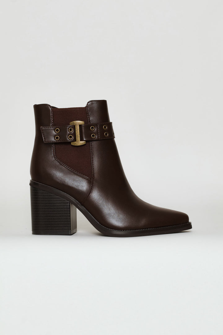 Strap Ankle Boot - Chocolate