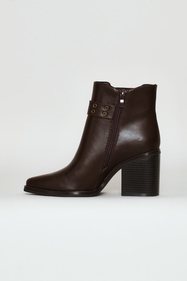Strap Ankle Boot - Chocolate