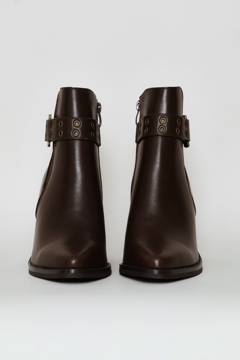 Strap Ankle Boot - Chocolate