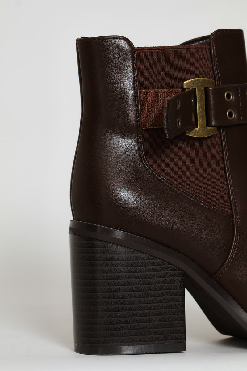 Strap Ankle Boot - Chocolate