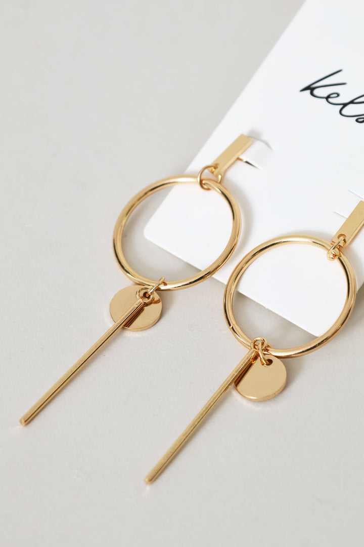 Geo Drop Earring - Gold