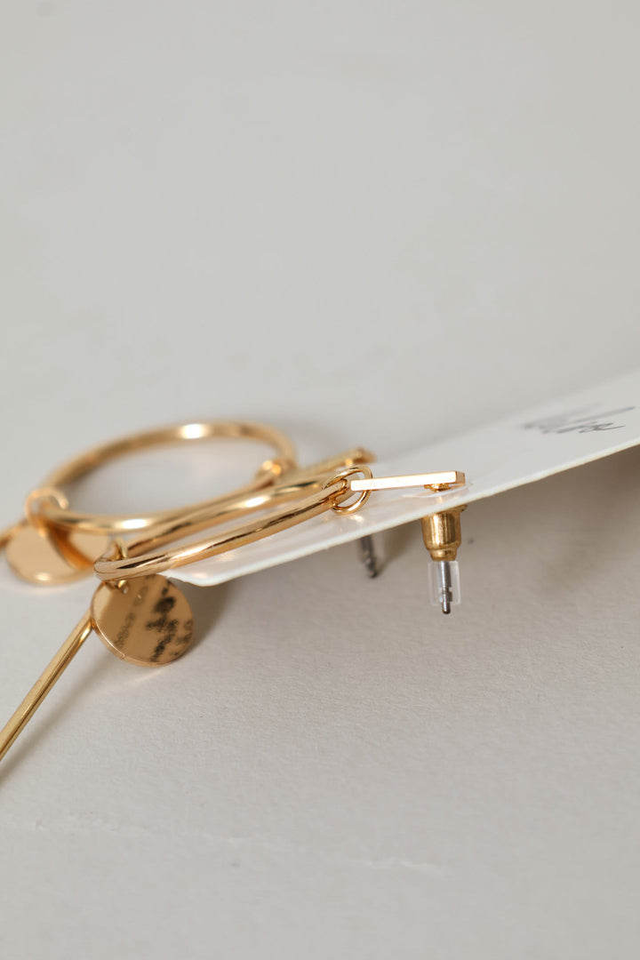 Geo Drop Earring - Gold