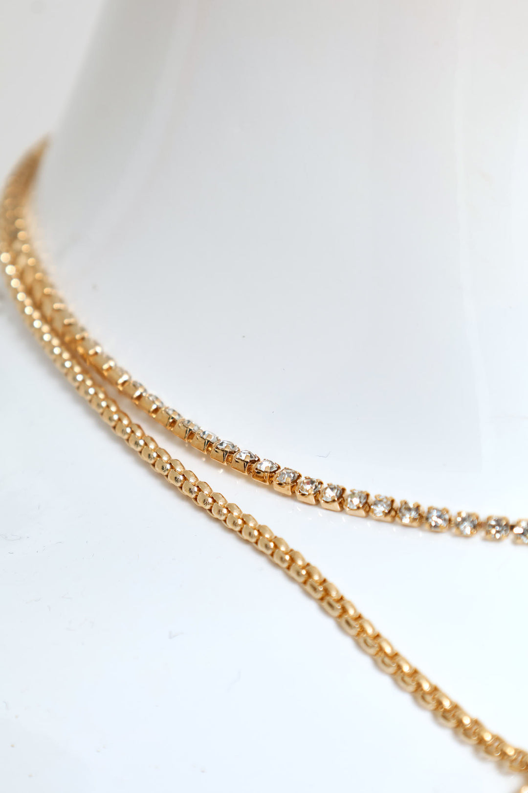 2 Layer Fob Necklace - Gold