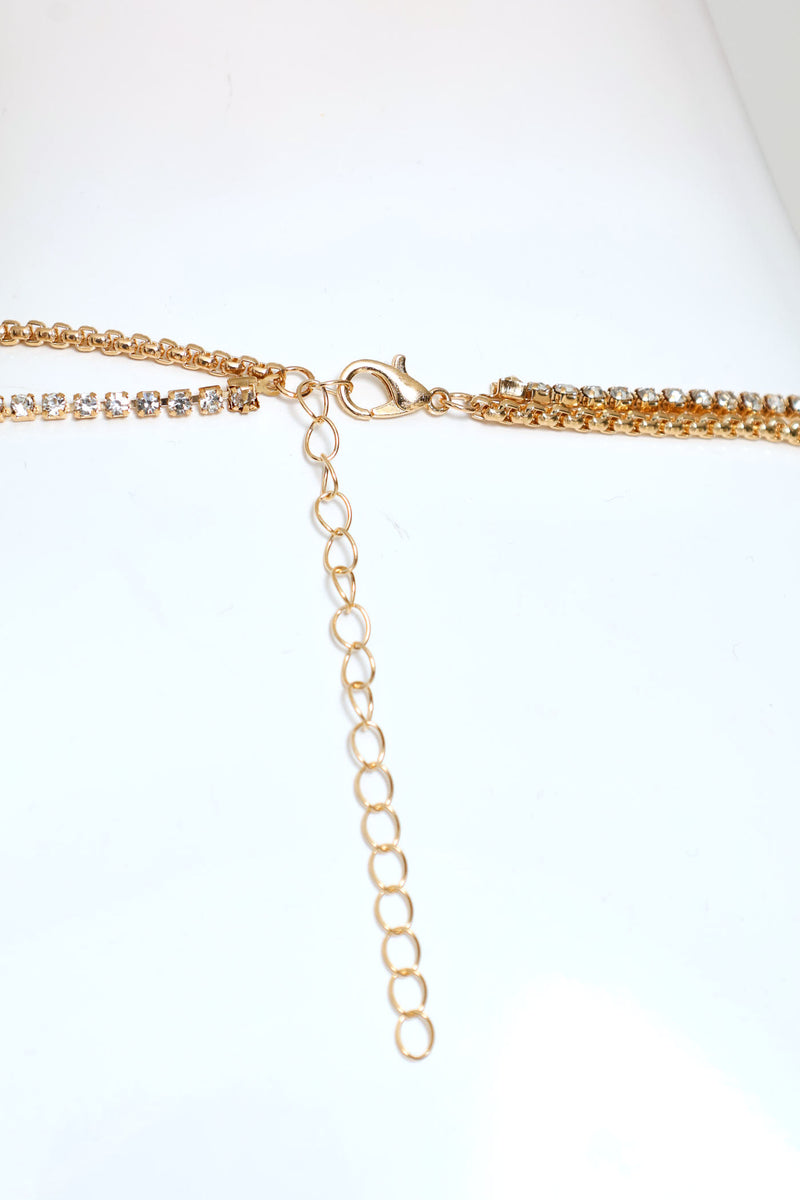 2 Layer Fob Necklace - Gold