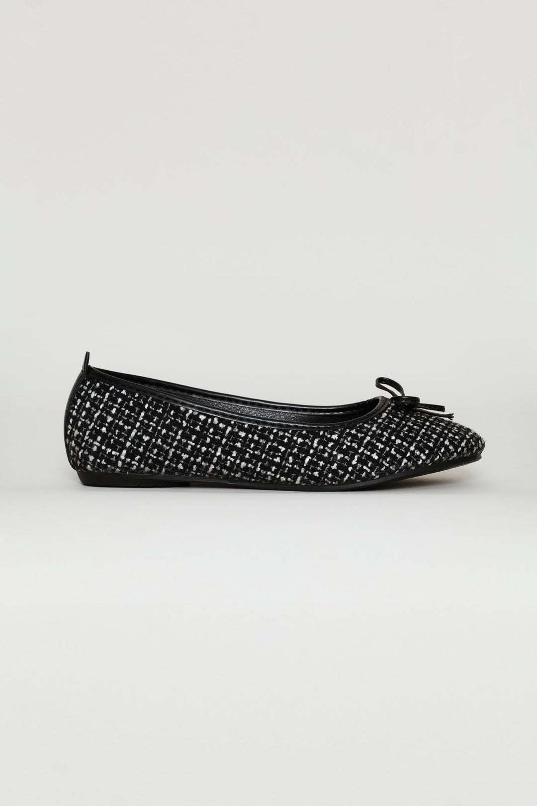 Girls Tweed Pump - Black