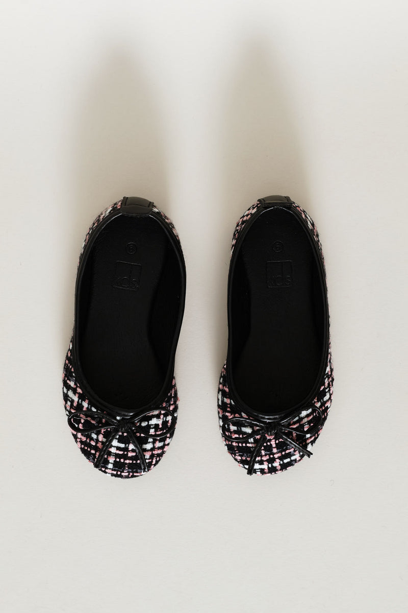 Pre-Girls Tweed Pump - Black